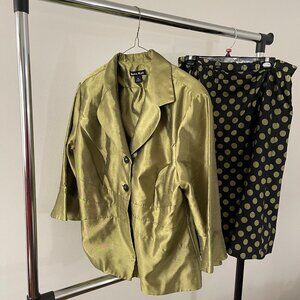 Polka dot olive suit